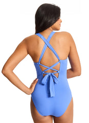 Tommy Bahama Women's Novelty Pearl V Neck One Piece Swimsuit