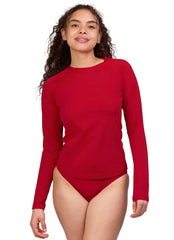 JOLYN Women's Solid Daniela Long Sleeve Rashguard