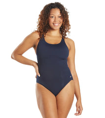 EQ Swimwear Women's Solid Harmony X-Long Torso One Piece Swimsuit