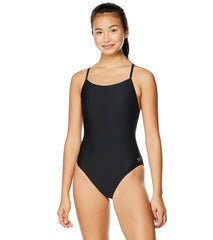 Speedo Women's Solid Relay Back One Piece Swimsuit
