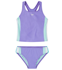 Speedo Girls' Colorblock Two Piece Tankini Set (Big Kid)