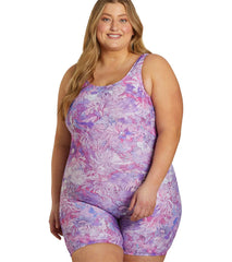 Sporti Plus Size Unitard Jungle Floral One Piece Swimsuit