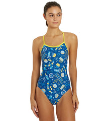 Sporti Granny Sweater Dancing Dreidel Thin Strap One Piece Swimsuit