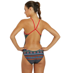 Sporti Granny Sweater Snowman Tacos Micro Back One Piece Swimsuit