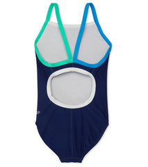 Speedo Girls' Solid Propel Back One Piece Swimsuit (Big Kid)