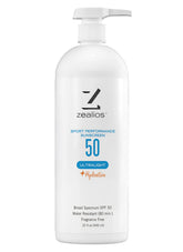 Zealios Skin Care Sport Performance Ultralight plus Hydration SPF 50 Sunscreen, 32 oz