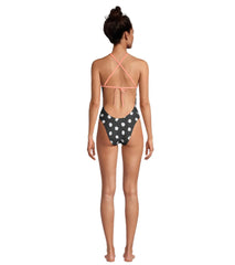 Speedo Women's Printed Spliced Tie Back One Piece Swimsuit