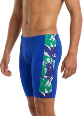JOLYN Men's Jammer Leaves Spliced Jammer Swimsuit