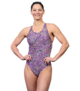 EQ Swimwear Women's Laguna Plum Harmony Extra Long Torso One Piece Swimsuit