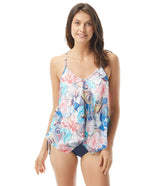 Beach House Women's Bohemian Bloom Kerry Mesh Layer Tankini Top