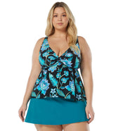 Beach House Women's Plus Size Vineland Floral Willow Fly Away Bodice Tankini Top