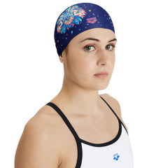 Arena Drew Kibler Geometric Lions Flat Silicone Swim Cap