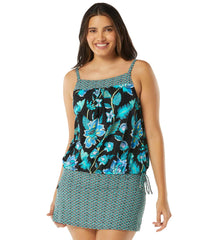 Beach House Women's Vineland Floral Audrey Blouson Adjustable Side Tankini Top