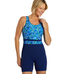 Sporti HydroLast Spring Garden Chlorine Resistant Scoop Back Unitard One Piece Swimsuit