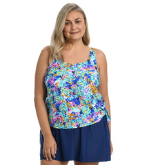 Maxine Women's Plus Size Hydrangea Hills Faux Skirtini