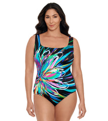 Longitude Women's Floral Burst One Piece Swimsuit