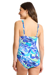 Tommy Bahama Women's Island Cays Marina Tie Front One Piece Swimsuit
