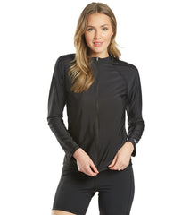 Speedo Active Long Sleeve Zip Front Chlorine Resistant Rashguard