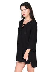 J.Valdi Women's Hacienda Lace Neck Big Cover Up Shirt