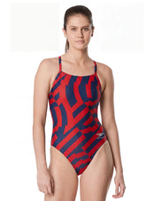 Speedo Women's Vortex Maze Crossback One Piece Swimsuit