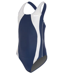 Sporti Piped Splice Wide Strap One Piece Swimsuit Youth (22-28)