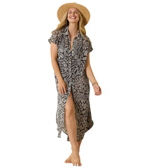 Tommy Bahama Women's Playa Brava Bubble Chiffon Duster Cover Up Dress