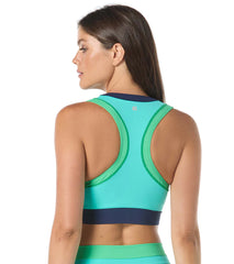 Beach House Women's Color Block Jersey Paloma Beach Solids Inspire High Neck Crop Top