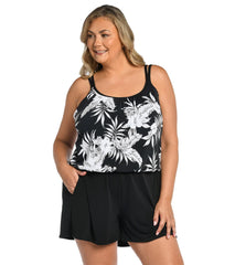 Maxine Women's Plus Size Tropic Paradise Swim Romper