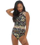 Body Glove Women's Equator Stand Up Zip One Piece Swimsuit