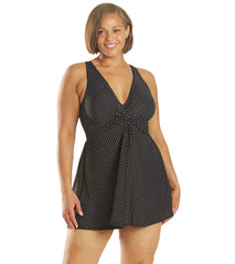 Miraclesuit Plus Size Marais Pin Point Swim Dress