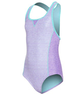 Speedo Girls' Print Blocked One Piece Swimsuit (Big Kid)