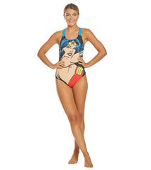 Arena Women's Wonder Woman Face Swim Pro Back One Piece Swimsuit