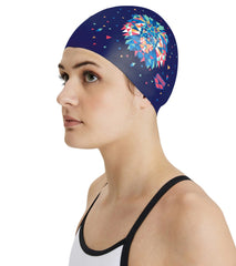Arena Drew Kibler Geometric Lions Flat Silicone Swim Cap