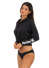 Hurley Women's OAO Solid Long Sleeve Hooded Rash Guard