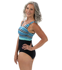 Dolfin Aquashape Women's Color Block Scoop Back One Piece Swimsuit