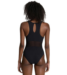 Arena Women's Mesh Panels Vent Back One Piece Swimsuit