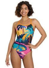 Sporti Tahitian Sunset Thin Strap One Piece Swimsuit (22-44)