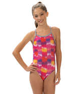 Dolfin Girls' Far Out Printed One Piece Swimsuit (Big Kid)