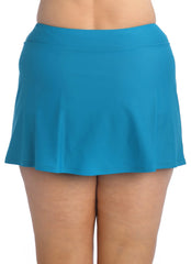 Maxine Plus Size Solid Wide Waist Band Swim Skort