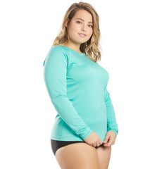 Sporti Plus Size Women's Solid L/S UPF 50+ Sun Shirt