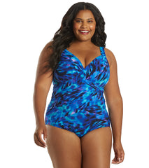 Miraclesuit Plus Women's Plus Size Cloud Leopard Revele Underwire One Piece Swimsuit