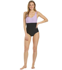 Sporti Moderate Colorblock Sweetheart One Piece Swimsuit