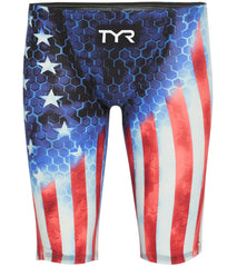 TYR Men's Avictor Supernova USA High Waist Jammer Tech Suit Swimsuit