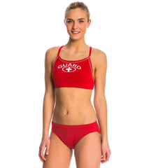Waterpro Lifeguard Thin Strap Piped Two Piece Bikini Swimsuit Set