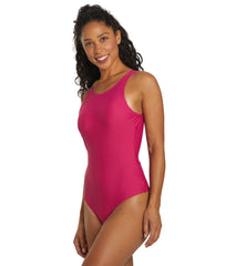 Sporti Active High Neck Tie Back One Piece Swimsuit