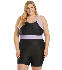 Sporti Plus Size Unitard Colorblock One Piece Swimsuit