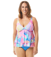 Beach House Women's Sea Soiree Tana Double Ruffle Tankini Top