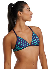 TYR Women's Dragonflyte Durafast Elite Triangle Tieback Bikini Top