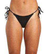 Hurley Women's Solid Slider Tie Cheeky Bikini Bottom