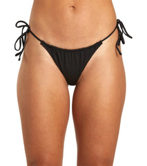 Hurley Women's Solid Slider Tie Cheeky Bikini Bottom